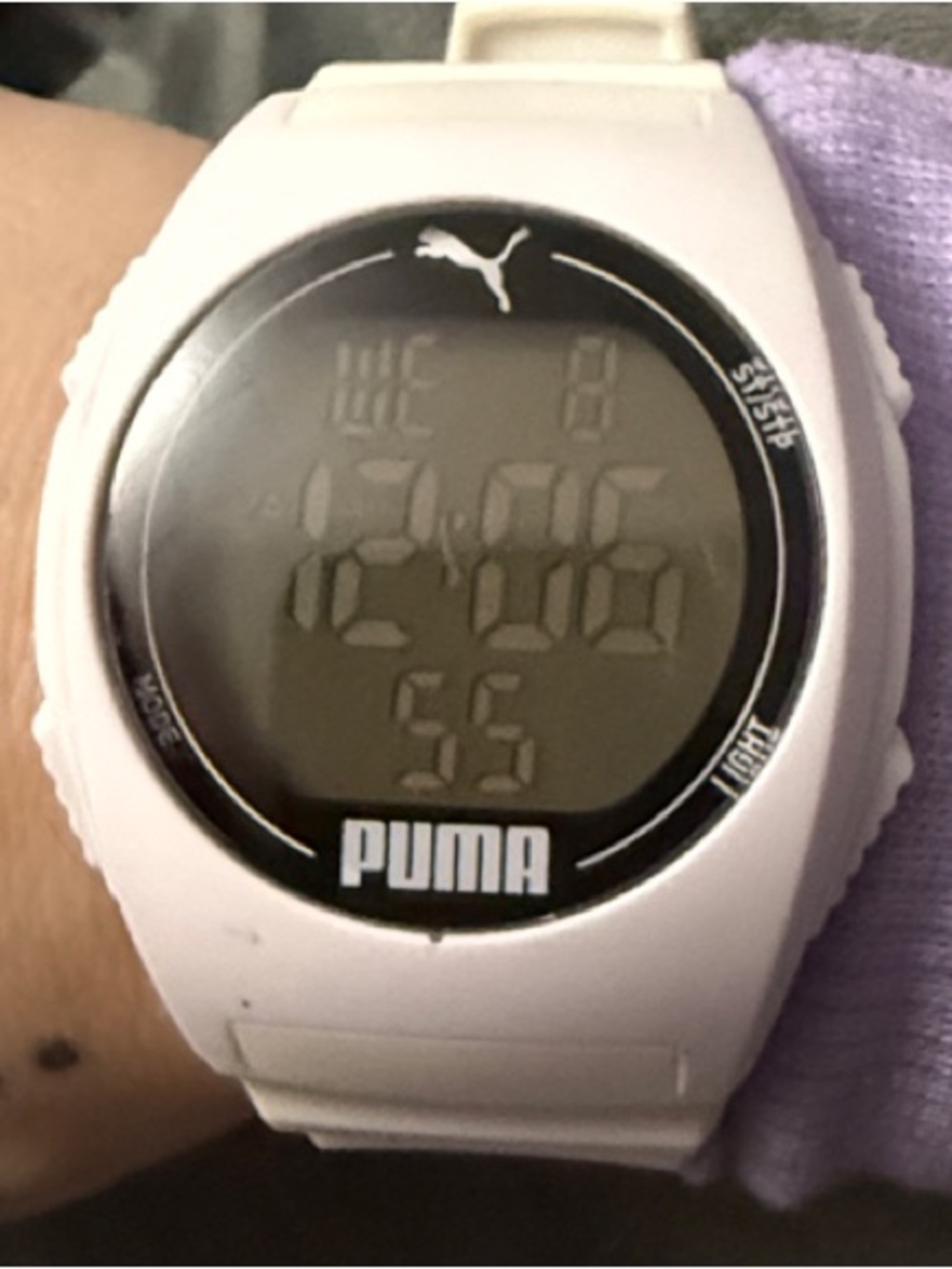 Puma White Digital Sport Watch with Black Dial